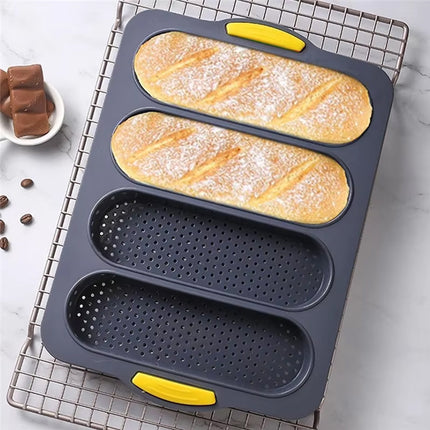 Four-hole Oval Bread Mold Rectangle Non-stick Toast Bread Baking Mold Loaf Pan