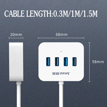 USB 3.0 HUB 4 Port Ultra-Thin Design Portable Built-in Cable for PC Laptop Mac