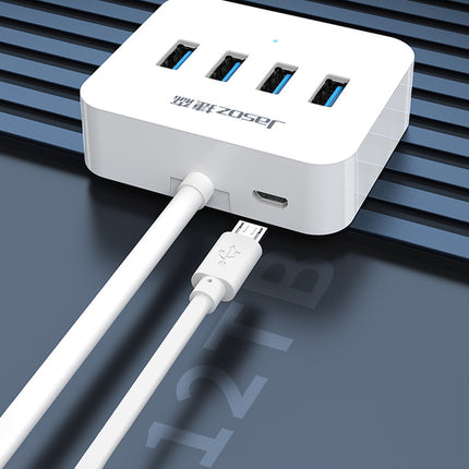 USB 3.0 HUB 4 Port Ultra-Thin Design Portable Built-in Cable for PC Laptop Mac