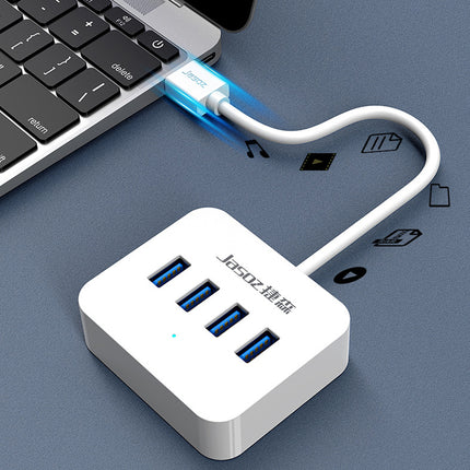 USB 3.0 HUB 4 Port Ultra-Thin Design Portable Built-in Cable for PC Laptop Mac