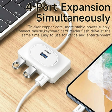 USB 3.0 HUB 4 Port Ultra-Thin Design Portable Built-in Cable for PC Laptop Mac