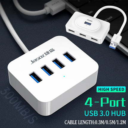 USB 3.0 HUB 4 Port Ultra-Thin Design Portable Built-in Cable for PC Laptop Mac
