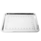 2X Stainless Steel Oblong Tray Plate Serving Tray Silver Dinner Food Kitchenware