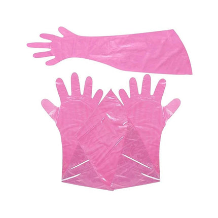 50pcs Clear Long Arm Glove Plastic Farm Glove Disposable Vet Glove Midwifery