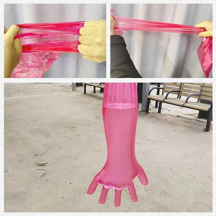 50pcs Clear Long Arm Glove Plastic Farm Glove Disposable Vet Glove Midwifery
