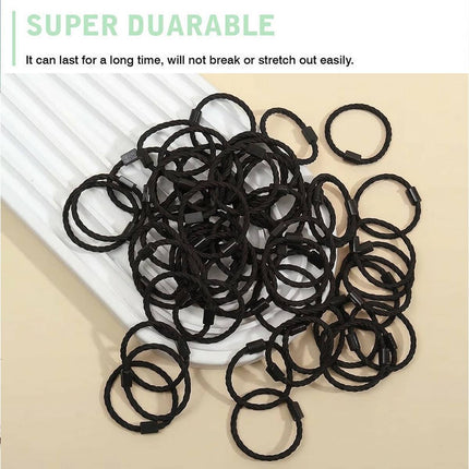 50 X Hair Ties Elastic Band Snagless Ponytail Tie School Bubbles Various Colours
