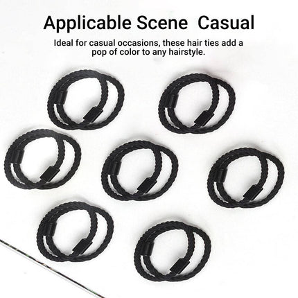 50 X Hair Ties Elastic Band Snagless Ponytail Tie School Bubbles Various Colours