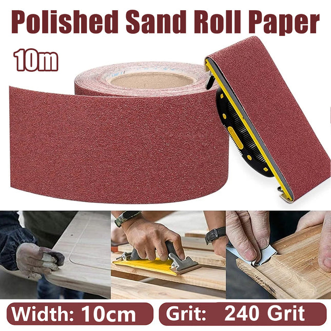 10cm Wide Soft Emery Cloth Roll Hand Torn Sanding Polishing Gauze Abrasive Sheet