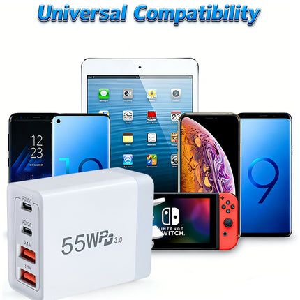 30W Qualcomm 3Port Qc3.0 Fast Charging Usb Wall Charger Adapter For Iphone Au