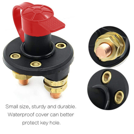 2pcs 12V 24V Disconnect Battery Isolator Cut Off Kill Switch Key Car Marine Boat