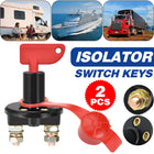2pcs 12V 24V Disconnect Battery Isolator Cut Off Kill Switch Key Car Marine Boat
