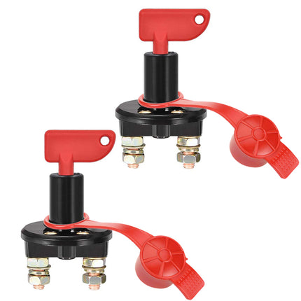 2pcs 12V 24V Disconnect Battery Isolator Cut Off Kill Switch Key Car Marine Boat