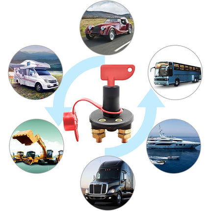 2pcs 12V 24V Disconnect Battery Isolator Cut Off Kill Switch Key Car Marine Boat