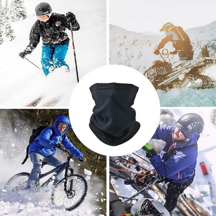 Winter Warm Fleece Snood Scarf Neck Warmer Beanie Hat Ski Balaclava Men Women - Aimall