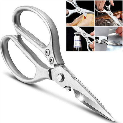 2x Japanese Heavy Duty Stainless Steel Kitchen Scissors Shears Fish Chicken Bone - Aimall