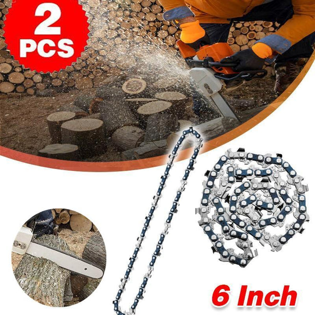 2Pcs 6" Chainsaw Chains For 6 Inch Mini Cordless Electric Chain Saw Wood Cutter - Aimall