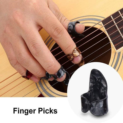 15PCS+1 BOX Guitar Picks Bass Thumb Finger Nail Colorful Plectrum Guitar Banjo - Aimall