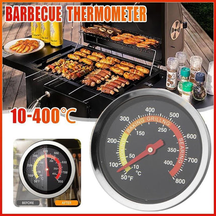 10-400℃ Barbecue Thermometer Gauge Stainless BBQ Smoker Grill Temperature - Aimall