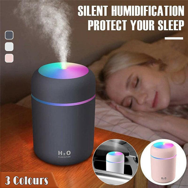 Usb Car Air Purifier Diffuser Aroma Oil Humidifier Mist Led Night Light Home Au