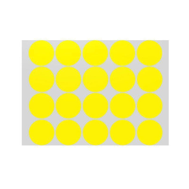 Yellow Assorted Sizes Colour Sticker Dots Adhesive Round Labels Circular Spot Scrapbook - Aimall