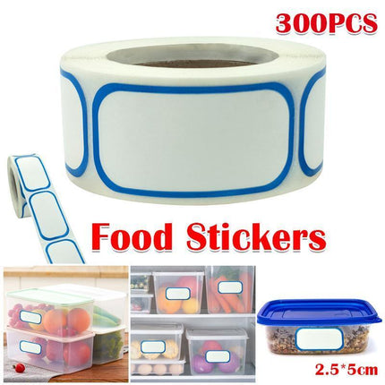 300PCS Food Labels Blank Food Stickers 1''x2'' Food Safety Storage AU Stock - Aimall