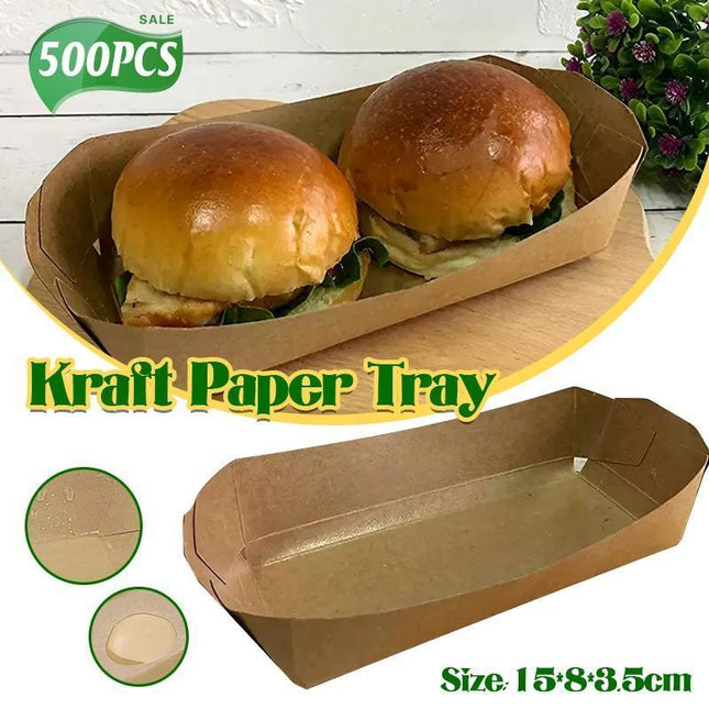 500PCS Boat Serving Baskets Paper Popcorn Trays Cardboard Storage Boxes - Aimall