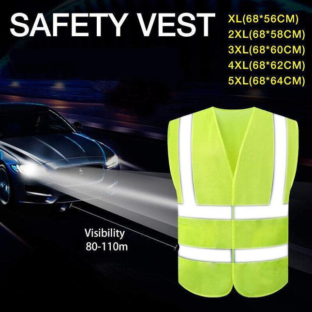 Safety Vest Reflective Tape Yellow Day Workware Night High Visibility - Aimall