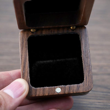 Ring Storage Box Wooden Box Jewelry Display Proposal Engagement Wedding Ceremony - Aimall