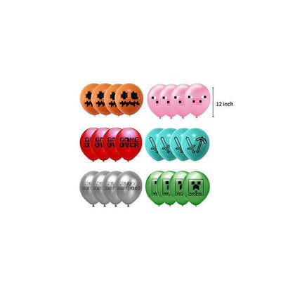 Minecraft Birthday Decorations Pixel Style Gamer Theme Party Supplies -Game Fans - Aimall