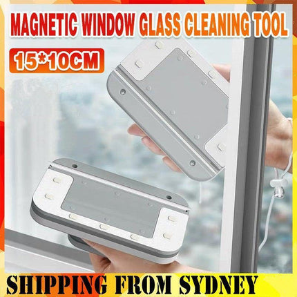 Magnetic Window Glass Cleaning Tool Double Side Glass Cleaner Brush Wiper Home - Aimall
