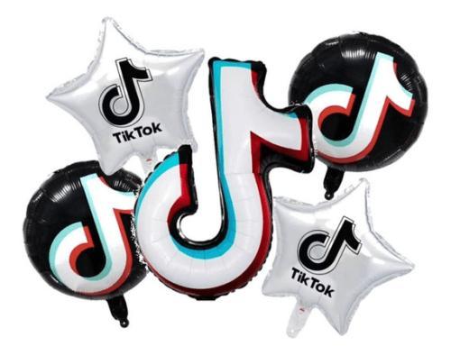 5PCS Tik Tok Helium Foil Balloon Set Party Supplies TIKTOK Birthday Decoration - Aimall