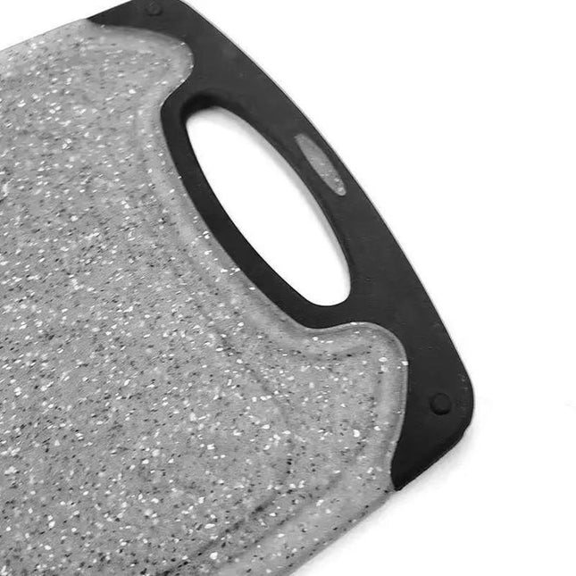Plastic Chopping Board Cutting Boards Set for Kitchen Juice Groove Black Marble - Aimall