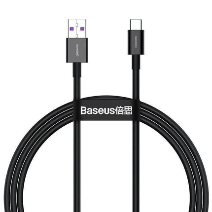 Black Baseus 66W USB to Type-C Fast Charging Cable Lead Wire Cord For Type-C Cable - Aimall