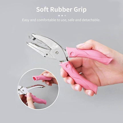 Circle/Heart/Star Shaped Metal Hole Punch pliers Soft Grip Paper Hand Puncher - Aimall