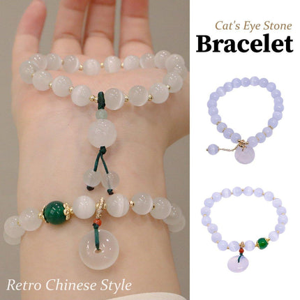 Beaded Bracelet Women Peace Buckle Lotus Pendant Beads Bracelet Hand Jewelry