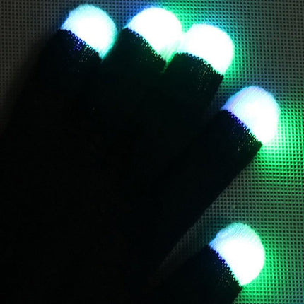 1Pair Rainbow Flow LED Light Black Glove Rave Party Glow Games Night mode Glove - Aimall