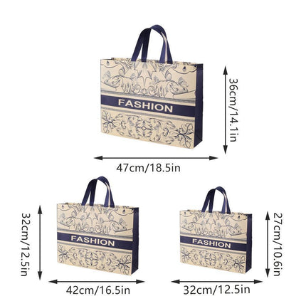 25x Fashion Non Woven Tote Bags Reusable Shopping Bags Clothing Store Retro Style