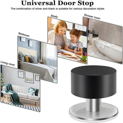 Non Punch Door Stopper Self Adhesive Heavy Duty Stainless Steel Rubber Stopper - Aimall