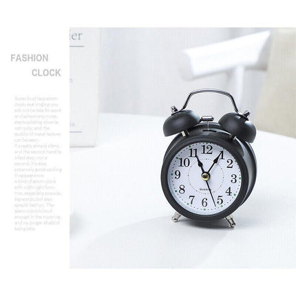 Twin Bell Alarm Clock Vintage Retro Loud Clocks Battery Bedside Desk Analogue - Aimall