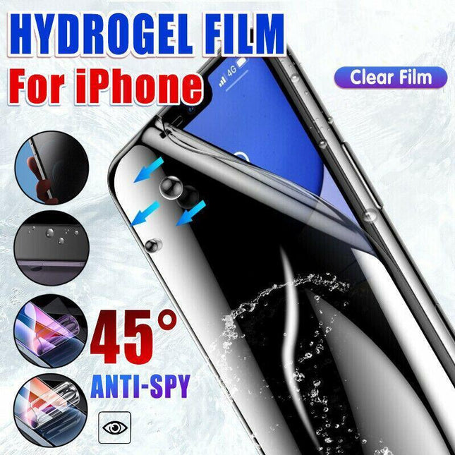 Clear Film iPhone 13 12 11 Pro Xs Max Plus Privacy Anti-Spy Hydrogel Film Screen Protector - Aimall