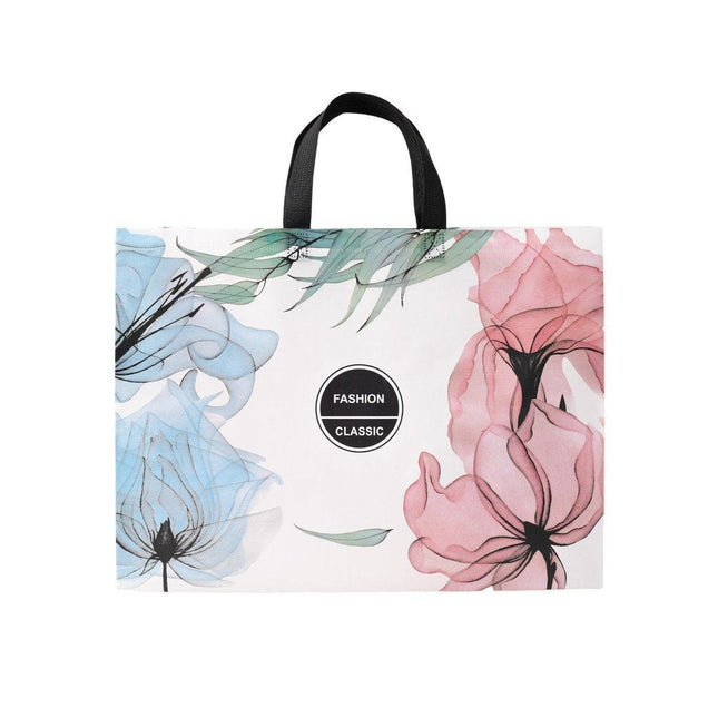 25x Fashion Non Woven Tote Bags Reusable Shopping Bags Clothing Store Blue and Pink