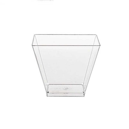 Array of Plastic Dessert Cups filled with colorful desserts.