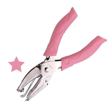 Circle/Heart/Star Shaped Metal Hole Punch pliers Soft Grip Paper Hand Puncher - Aimall