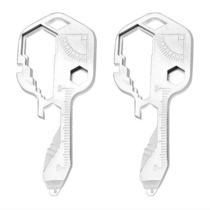 24 in 1 Multi-tool Key Shaped Pocket Keychain Bottle Opener Wrench Tools - Aimall