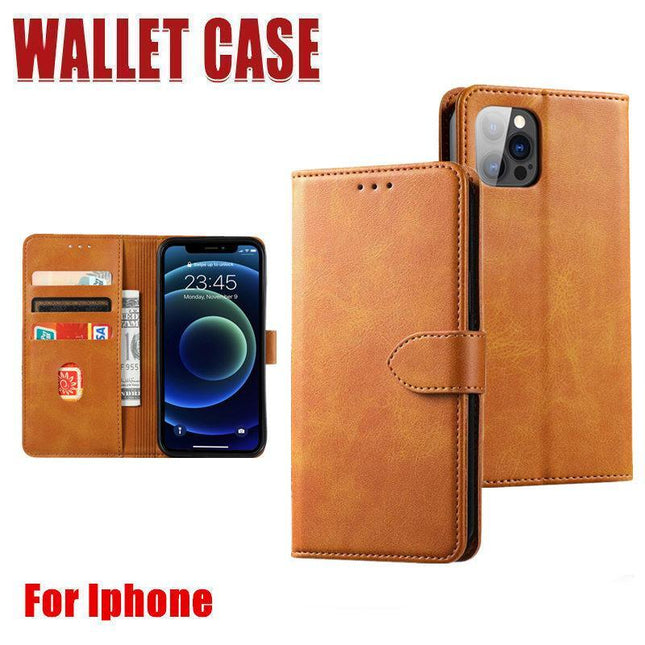 Yellow Wallet Leather Flip Case Cover For iPhone 7 8 6 6S Plus X 11 12 13 Pro XS Max XR - Aimall