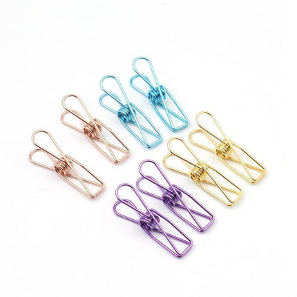 10X Spring Paperclips Metal Wire Hollow Out Clips 33mm Mini Binder Paper Clip - Aimall