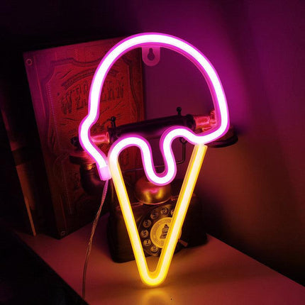 LED Rainbow Neon Sign Lights Bedside Night Light Lamp Kids Room Home Wall Decor - Aimall