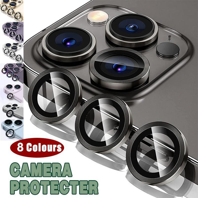 For iPhone 13 Pro/Pro Max Metal Camera Lens Glass Screen Protector - Aimall