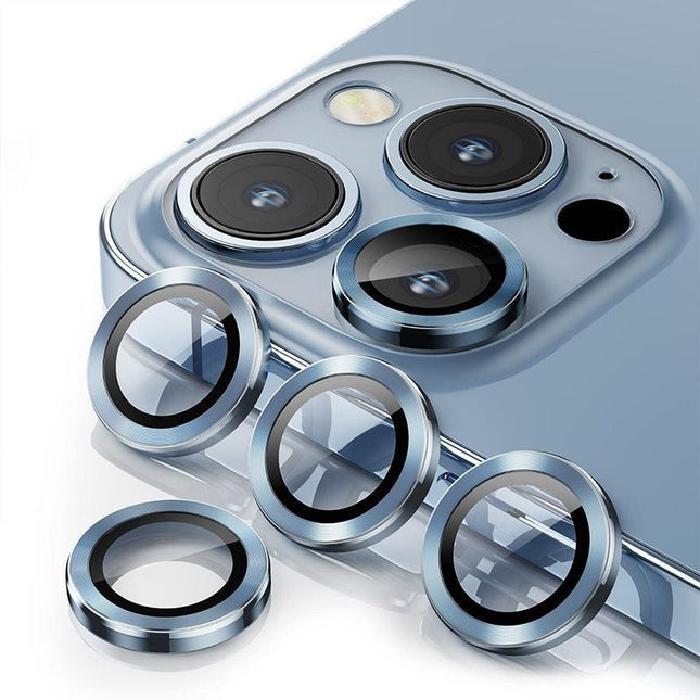 For iPhone 13 Pro/Pro Max Metal Camera Lens Glass Screen Protector - Aimall