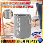 60L Large Foldable Laundry Washing Clothes Storage Hamper Basket Bin Organiser - Aimall
